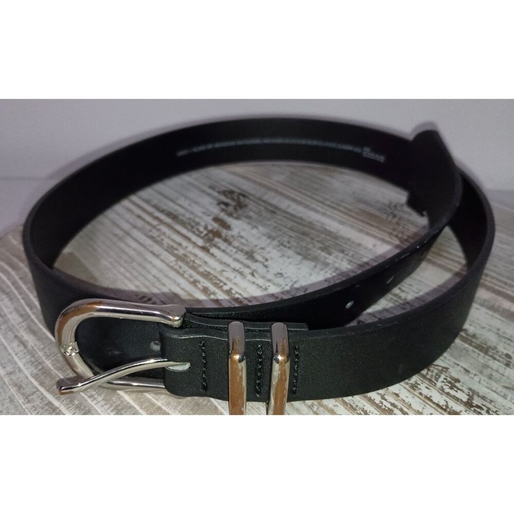 DIVIDED H&M: Black Belt with Silver Buckle, Men's Size S (Used)